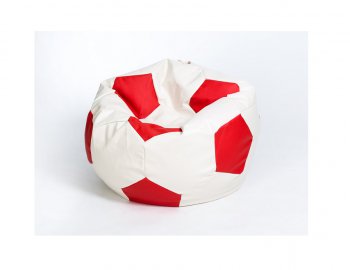 Кресло-мешок Мяч большой Экокожа бело-красное в Нягани - nyagan.mebel-74.com | фото