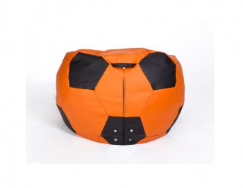 Кресло-мешок Мяч большой Экокожа оранжево-черное в Нягани - nyagan.mebel-74.com | фото