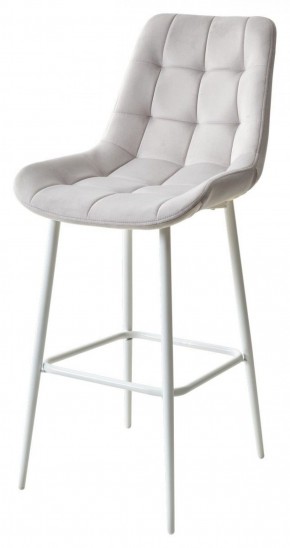 Барный стул ХОФМАН, цвет H-09 Светло-серый, велюр / белый каркас М-City в Нягани - nyagan.mebel-74.com | фото