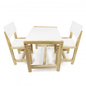 Детский растущий комплект стол и два стула  Я САМ "Лофт" (Белый, Сосна) в Нягани - nyagan.mebel-74.com | фото