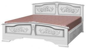 ЕЛЕНА Кровать из массива 1400 (Белый жемчуг) с 2-мя ящиками в Нягани - nyagan.mebel-74.com | фото