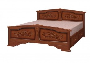 ЕЛЕНА Кровать из массива 1400 (Орех) с 2-мя ящиками в Нягани - nyagan.mebel-74.com | фото