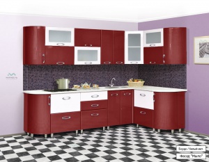 Кухонный гарнитур Ника-1 Мыло 2700*1500 в Нягани - nyagan.mebel-74.com | фото