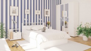 Камелия Кровать 1400, цвет белый, ШхГхВ 143,5х217х78,2 см., сп.м. 1400х2000 мм., без матраса, основание есть в Нягани - nyagan.mebel-74.com | фото