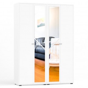 Камелия Шкаф 4-х створчатый, цвет белый, ШхГхВ 160х48х220 см., универсальная сборка, можно использовать как два отдельных шкафа в Нягани - nyagan.mebel-74.com | фото