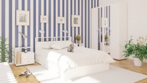 Камелия спальня № 7 Кровать 900 + Стол косметический + Зеркало + Комод, цвет белый, сп.м. 900х2000 мм., б/м, основание есть в Нягани - nyagan.mebel-74.com | фото