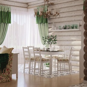 Комлект Вествик обеденный стол и четыре стула, массив сосны, цвет белый в Нягани - nyagan.mebel-74.com | фото