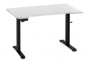 Компьютерный стол Маркос с механизмом подъема 120х75х75 белая шагрень / черный в Нягани - nyagan.mebel-74.com | фото