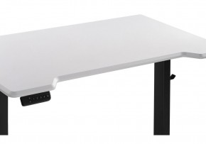 Компьютерный стол Маркос с механизмом подъема 120х75х75 белая шагрень / черный в Нягани - nyagan.mebel-74.com | фото