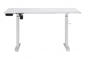 Компьютерный стол Маркос с механизмом подъема 140х80х75 белый / шагрень белая в Нягани - nyagan.mebel-74.com | фото