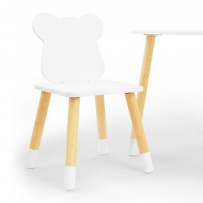 Комплект детской мебели стол и два стула Мишутка (Белый/Белый/Береза) в Нягани - nyagan.mebel-74.com | фото