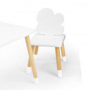 Комплект детской мебели стол и два стула Облачко (Белый/Белый/Береза) в Нягани - nyagan.mebel-74.com | фото