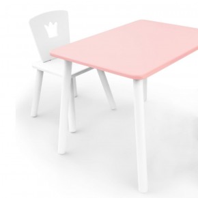 Комплект детской мебели стол и стул Корона (Розовый/Белый/Белый) в Нягани - nyagan.mebel-74.com | фото