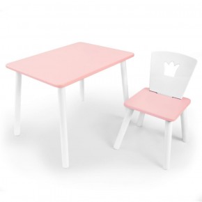 Комплект детской мебели стол и стул Корона (Розовый/Розовый/Белый) в Нягани - nyagan.mebel-74.com | фото