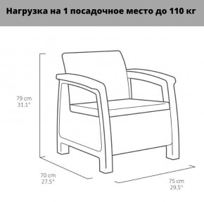 Комплект мебели Корфу Рест (Corfu Rest - without table) коричневый в Нягани - nyagan.mebel-74.com | фото