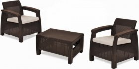 Комплект мебели Корфу Уикенд (Corfu Weekend) коричневый - серо-бежевый * в Нягани - nyagan.mebel-74.com | фото