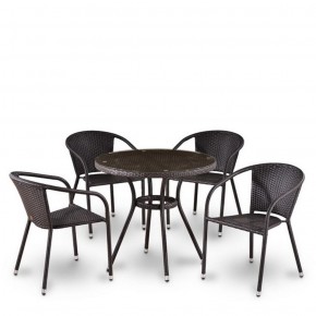 Комплект плетеной мебели T282ANT/Y137C-W53 Brown (4+1) в Нягани - nyagan.mebel-74.com | фото