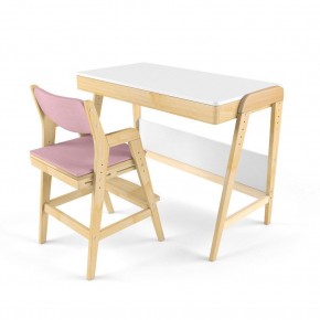 Комплект растущий стол и стул с чехлом 38 попугаев «Вуди» (Белый, Береза, Розовый) в Нягани - nyagan.mebel-74.com | фото