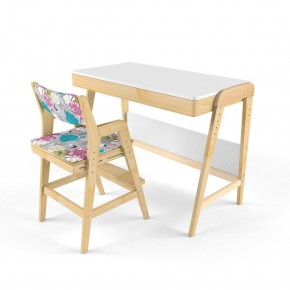 Комплект растущий стол и стул с чехлом 38 попугаев «Вуди» (Белый, Без покрытия, Мечта) в Нягани - nyagan.mebel-74.com | фото