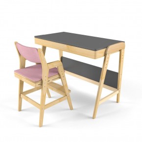 Комплект растущий стол и стул с чехлом 38 попугаев «Вуди» (Серый, Береза, Розовый) в Нягани - nyagan.mebel-74.com | фото