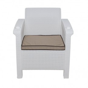 Комплект уличной мебели Yalta Premium Terrace Set (Ялта) белый (+подушки под спину) в Нягани - nyagan.mebel-74.com | фото