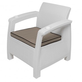 Комплект уличной мебели Yalta Premium Terrace Triple Set (Ялта) белый (+подушки под спину) в Нягани - nyagan.mebel-74.com | фото