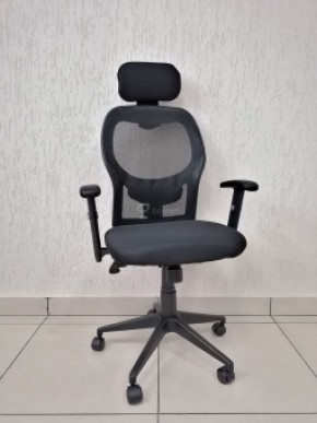 Кресло Barneo K-128 для персонала (черная ткань черная сетка) в Нягани - nyagan.mebel-74.com | фото
