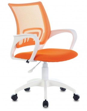 Кресло BRABIX "Fly MG-396W", пластик белый, сетка, оранжевое, 532401, MG-396W_532401 в Нягани - nyagan.mebel-74.com | фото