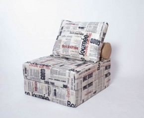 Кресло-кровать-пуф бескаркасное Прайм (Газета) в Нягани - nyagan.mebel-74.com | фото