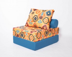 Кресло-кровать-пуф бескаркасное Прайм (мехико желтый-морская волна) в Нягани - nyagan.mebel-74.com | фото