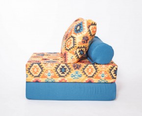 Кресло-кровать-пуф бескаркасное Прайм (мехико желтый-морская волна) в Нягани - nyagan.mebel-74.com | фото