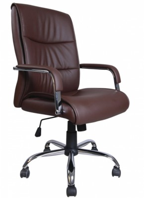 Кресло офисное BRABIX "Space EX-508" (экокожа, хром, коричневое) 531164 в Нягани - nyagan.mebel-74.com | фото