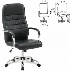 Кресло офисное BRABIX "Stark EX-547" (экокожа, хром, черное) 531948 в Нягани - nyagan.mebel-74.com | фото