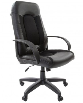 Кресло офисное BRABIX "Strike EX-525" (экокожа черная, ткань черная) 531381 в Нягани - nyagan.mebel-74.com | фото