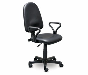 Кресло офисное Престиж+ (черный кожзам PV-1) г/п 140/ПВМ/ гольф в Нягани - nyagan.mebel-74.com | фото