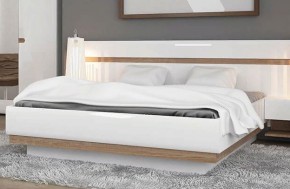 Кровать 140/TYP 91-01 с подъемником, LINATE ,цвет белый/сонома трюфель в Нягани - nyagan.mebel-74.com | фото