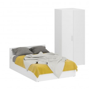 Кровать 1400 + Шкаф угловой Стандарт, цвет белый, ШхГхВ 143,5х203,5х70 + 81,2х81,2х200см., сп.м. 1400х2000 мм., без матраса, основание есть в Нягани - nyagan.mebel-74.com | фото