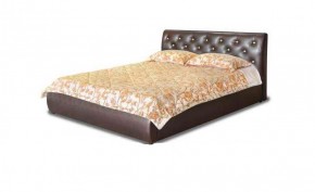 Кровать 1600 Флоренция в к/з "Классик 307 коричневый" (серия Норма) + основание + опоры в Нягани - nyagan.mebel-74.com | фото