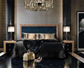 Кровать 2-х спальная (1,6 м) Тиффани Premium черная/золото с мягким элементом (Антрацит) с подъемным механизмомарт (ТФКР-3[3](П) в Нягани - nyagan.mebel-74.com | фото