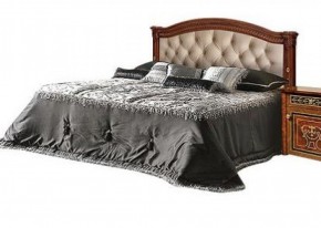 Кровать 2-х спальная с мягким изголовьем без изножья Карина-3 орех (К3КР-4[1]) в Нягани - nyagan.mebel-74.com | фото