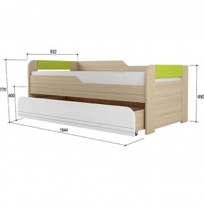 Кровать двухуровневая + подлокотники Стиль № 900.1 NEW (туя светлая/лайм) в Нягани - nyagan.mebel-74.com | фото