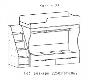 КАПРИЗ-22 Кровать двухъярусная 800 настил ЛДСП в Нягани - nyagan.mebel-74.com | фото