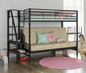 Кровать двухъярусная с диваном "Мадлен-3" (Черный/Серый) в Нягани - nyagan.mebel-74.com | фото