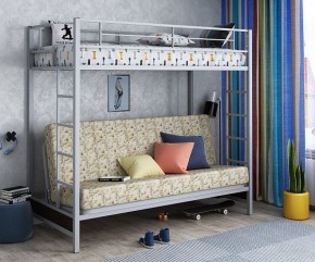 Кровать двухъярусная с диваном "Мадлен" (Серый/Фиолетовый) в Нягани - nyagan.mebel-74.com | фото