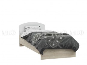 МАРТИНА Кровать 800 с настилом ЛДСП (Белый глянец/дуб сонома) в Нягани - nyagan.mebel-74.com | фото