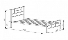 Кровать металлическая "Кадис 900х1900" Белый в Нягани - nyagan.mebel-74.com | фото