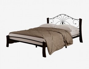 Кровать "Фортуна 4 ЛАЙТ" Черная (1600*2000) (ножки-шоколад) с коваными элементами в Нягани - nyagan.mebel-74.com | фото