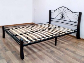 Кровать "Фортуна 4 ЛАЙТ" Черная (1600*2000) (ножки-шоколад) с коваными элементами в Нягани - nyagan.mebel-74.com | фото