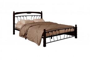 Кровать "Муза 1" КМД10  Черная (1400*2000) (ножки-шоколад) с коваными изделиями в Нягани - nyagan.mebel-74.com | фото