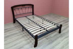 Кровать "Муза 4 Лайт" КМД9 Черная (1400*2000) (ножки-шоколад) с коваными изделиями в Нягани - nyagan.mebel-74.com | фото